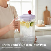 Large Capacity Plastic Juice Pitcher with Filter Heat Resistant Refrigerator Water Jug with Lid Leakproof for Families, Students