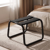 Compact Metal Frame Chair with Strap Seat Sturdy Strap Seat Chair Resistente Furniture Alta Resistencia for Bedroom