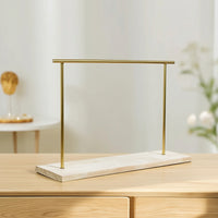 Jewelry Display Stand Tabletop Necklace Display Stand Jewelry Organizer with Wooden Base Metal for Jewelers, Boutique