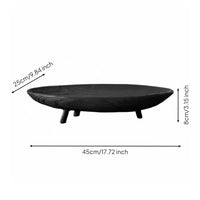 Oval Wood Tray Shallow Tableware Rustic Style Tabletop Item