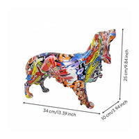 Golden Retriever Figurine Realistic Detail Golden Retriever Statue Resin Material Colorful Dog Sculpture for Housewarming