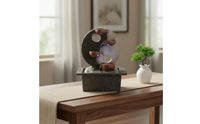 Yin Yang Waterfall Ornament Humidifying Feng Shui Water Ornament Auspicious Charm Desktop Humidifier Decor for Living Room, Desk, Office