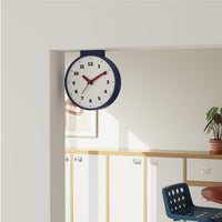 Silent Sweep Movement Corner Wall Clock Space-Saving Double Sided Corner Clock Battery Operated for Living Room, Hallway, Kitchen