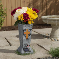 Memorial Grave Vase Tapered Cemetery Flower Vase Wide Base for Garden