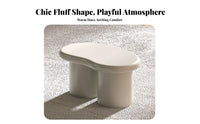 CumulusShaped Pouf Cute Design Round Plush Ottoman Soft Texture for literary corner