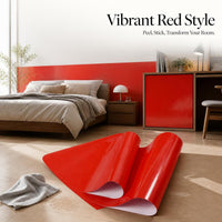 Self-Adhesive Red PVC Wallpaper for Walls, Waterproof Decorative Film
