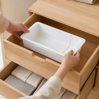Expandable Drawer Organizer, Adjustable Cutlery Organizer for Kitchen, Multi-Purpose Plastic Tray, Neutral Japanese Style for Office