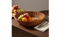 Shallow Fruit Basket Open Weave Storage Item Raised rimed