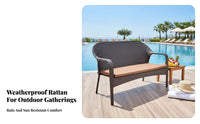 4 Pieces Weather Resistant 4-Piece Wicker Chat Set Minimalist Design 4-Piece Wickerdesign Lounge Set Comfortable paddings Outdoor Furniture Sturdy Frame for Families, Homeowners, Adults, Patio, Garden, Balcony, supportyard