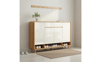 Large Capacity Entryway Shoe Storage Cabinet Easy to Clean Multi-Tier Shoe Cabinet with Doors Scratch Resistant Household Furniture Spacious Drawers for Families