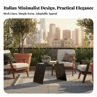 Round Pedestal Table Matte Black Finish Living Room Furniture for Patio, Balcony