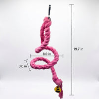 Pet Bird Toy Climbing Rope, Thickened Parrot Toy for Parakeet Enrichment, 50cm Hanging Bird Cage Toy for Small Cage Perching Exercise
