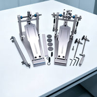 Double Bass Drum Pedal Metal Double Pedal with a Drive Shaft Shaft Stable Hardware for Drummers, Stage, Studio