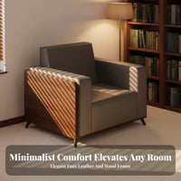 3 Piece Sofa and Table Set Nordic Design & Aesthetic Upholstered Office Sofa Contemporary Look High-Resilience Padding