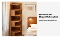 Corner Bookcase Space-saving Multi-tier Storage Rack Display Shelving Unit with Curved Baffle Suitable for Book Lovers Apartment Dwellers Study Small Areas Living Room