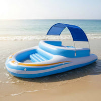 Inflatable Boat Raft Backrest PVC Buoyant Vessel Boat Heavy Duty PVC Raft Raised Seat Water Craft Grab Handles