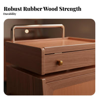 Robot-Shaped Nightstand Movable with casters End Table Space-Saving for Children