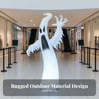 Outdoor Inflatable   | Spooky Black Printed Face, Tall White Body, Halloween Inflatable with Claws, for Lawn