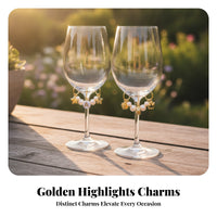 Personalized Glass Markers | Gold-Tone Metal Hoop, vino Glass Decoration Kit, for Weddings