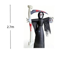 Inflatable Grim Reaper with Blade Spooky Inflatable Grim Reaper Decoration Freestanding Giant for Yard, Haunted House