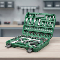 72-Tooth Socket Wrench Tool Kit Portable Ratchet Socket Wrench Set Polished Mechanics Tool Set with Case Long-Lasting for Garage