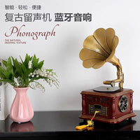 复古留声机客厅欧式摆件迷你唱片机老式唱机蓝牙音响speaker
