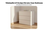 Extendable Vanity Minimalist Dressing Table Makeup Station Anglighted Design Six Drawers Space-saving for Women Adults Home Suitable for Bedroom Home Office Closet