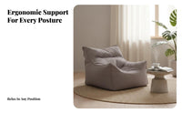 Removable Cover Single-Person Lazy Sofa No Assembly Required Bean Bag Machine Washable Lounge Chair High-Density Filling for Adults, Students, Living Room, Balcony, Apartment, Reading Nook