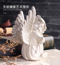 欧式举牌天使树脂摆件跨境家居玄关桌面装饰人像雕像外贸源头工厂