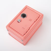 Mini Metal Coin Bank with Lock for Kids, Home Storage Box