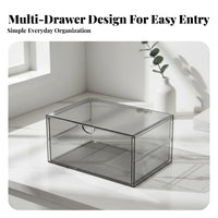 Clear Multi-Drawer Unit Space-Saving Makeup Container Dustproof for Desk, Women
