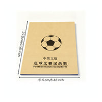 3-Part Copies Football Match Log Book Bilingual Soccer Scorebook Ruled Tables