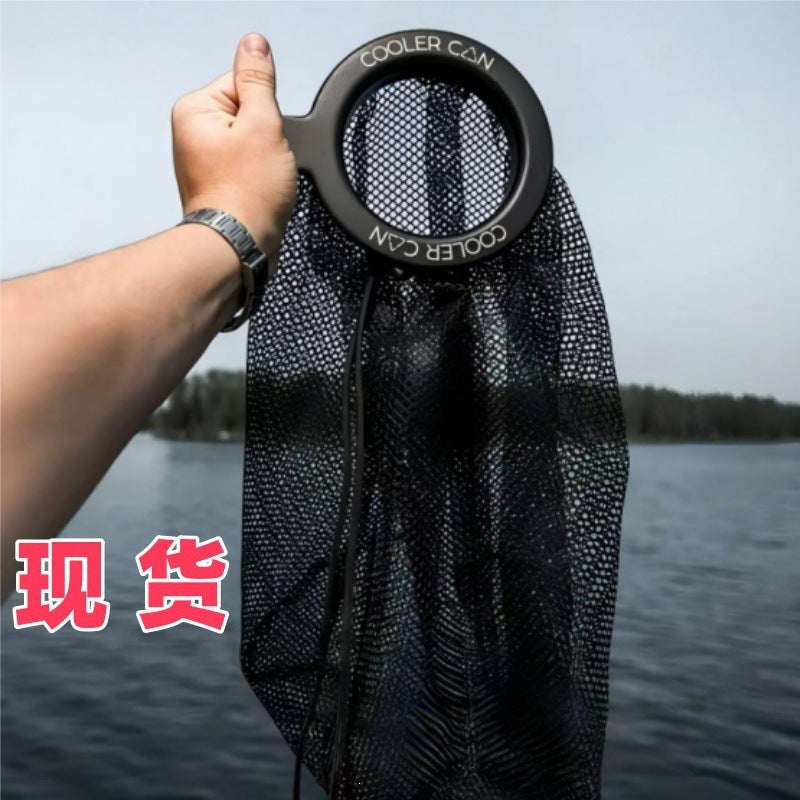 Outdoor Cooler Mesh Storage Bag with Leak-Proof and Breathable Design for Fishing and Camping