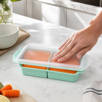 Silicone Large Square Ice Cube Tray for Baby Food and Freezing