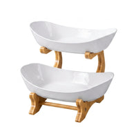 Fruit Tray with Stand Space-Saving Fruit Bowl with Tiers Freestanding for Hosts