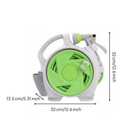 Tangle-Tangle-Resistant Hand-Carry Water Hose Reel 7 Spray Patterns Portable Hose Reel Set Gardening Tool for Patio