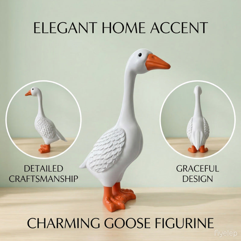 Nordic Style Resin Goose Figurine for Home Decor