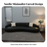 Serpentine Sofa Nordic-Inspired Seating Furniture Modern Aesthetic Lounge Couch for Hoteliers, Interior Designers, Reception Area, Guest Room, Bedroom
