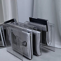 Wire Magazine Holder Space-Saving Metal Magazine Rack Sturdy for Desktop