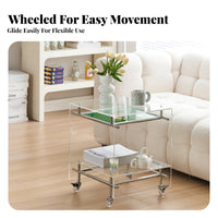 Multi-Tier Rolling Trolley Versatile Use 2-Tier Rolling Trolley Space-Saving