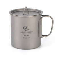 450ml Outdoor Pure Titanium Cup Portable Cup Foldable Camping Cup with Lid