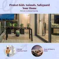 Sliding Opening Lock, Security Hook Latch, Child Protection Lock, Easy Installation for Kitchen, Balcony, Patio Doors, Sturdy Metal