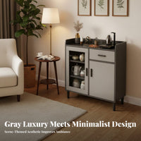 Dining Room Storage Cabinet with Drawers Multifunctional Buffet Cabinet Sturdy Construction Sideboard Adjustable Shelves Removable Divider Suitable for Homeowners Entryway