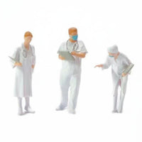 1:87 Scale Doctor Figure High Detail Miniature Nurse Figurine Realistic Details Emergency Scene People Model for Sand Table Scenes, Desktop Display