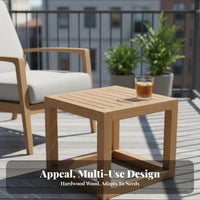 dual-level Square Stand Wabi-Sabi Aesthetic Side Table Indoor and Outdoor century's heartperiod Modern design for Patio