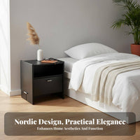 Narrow Bedside Cabinet Space-Saving Nightstand Easy Assembly for Homeowners