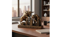 Bull Against Bear Figurine Resin Craft House Decoration Symbolic Gift