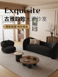 黑色沙发客厅家用小户型异形沙发出租房民宿双人小沙发休息区接待