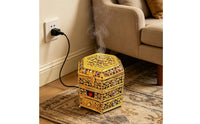 Electric Incense Burner Filigree Metal Incense Burner Electric Censer Gemstone Inlay Home Fragrance Lidded