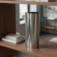 Polished Finish Stainless Steel Flower Vase Elegant Decor Piece Modern Metal Vase Anti Rust Single Handle Flower Holder Easy to Clean for Hotel Lobby, Living Room, Office, Entryway